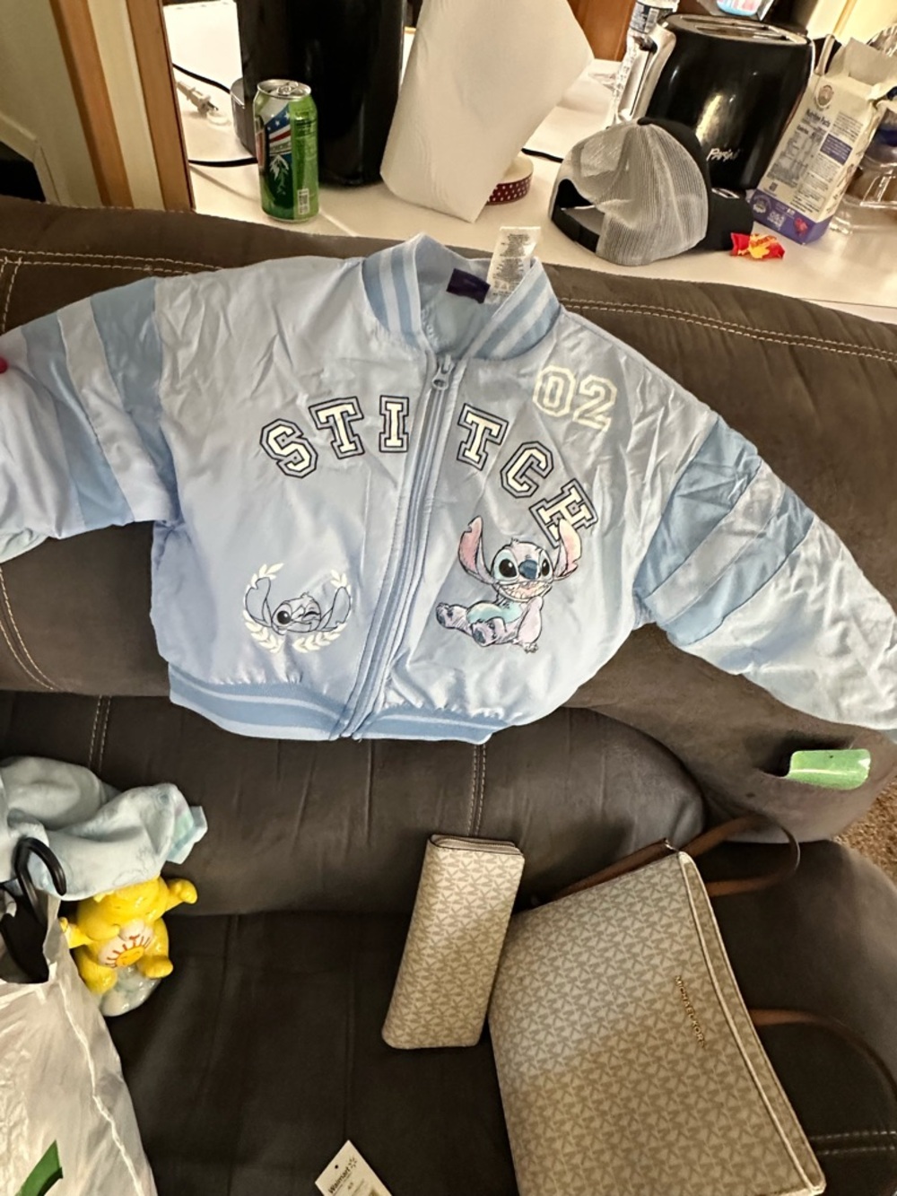 Disney Light Blue Stitch Graphic Zip Jacket